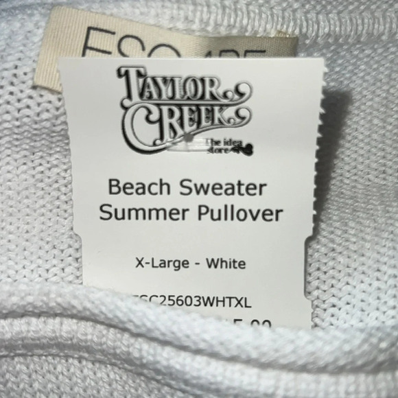 ESCAPE by Habitat Clothes SUMMER Women’s White 100% Cotton Swester Jumper XL NWT - Picture 9 of 16